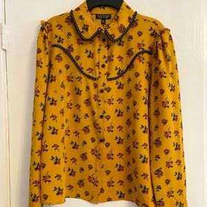 Top Shop Yellow and Floral (Western Look) Blouse
